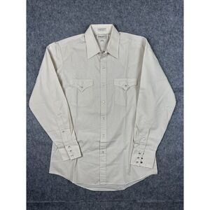 Vintage Sheplers Shirt Mens 15.5 34 Western Yoke Pearl Snap Cowboy